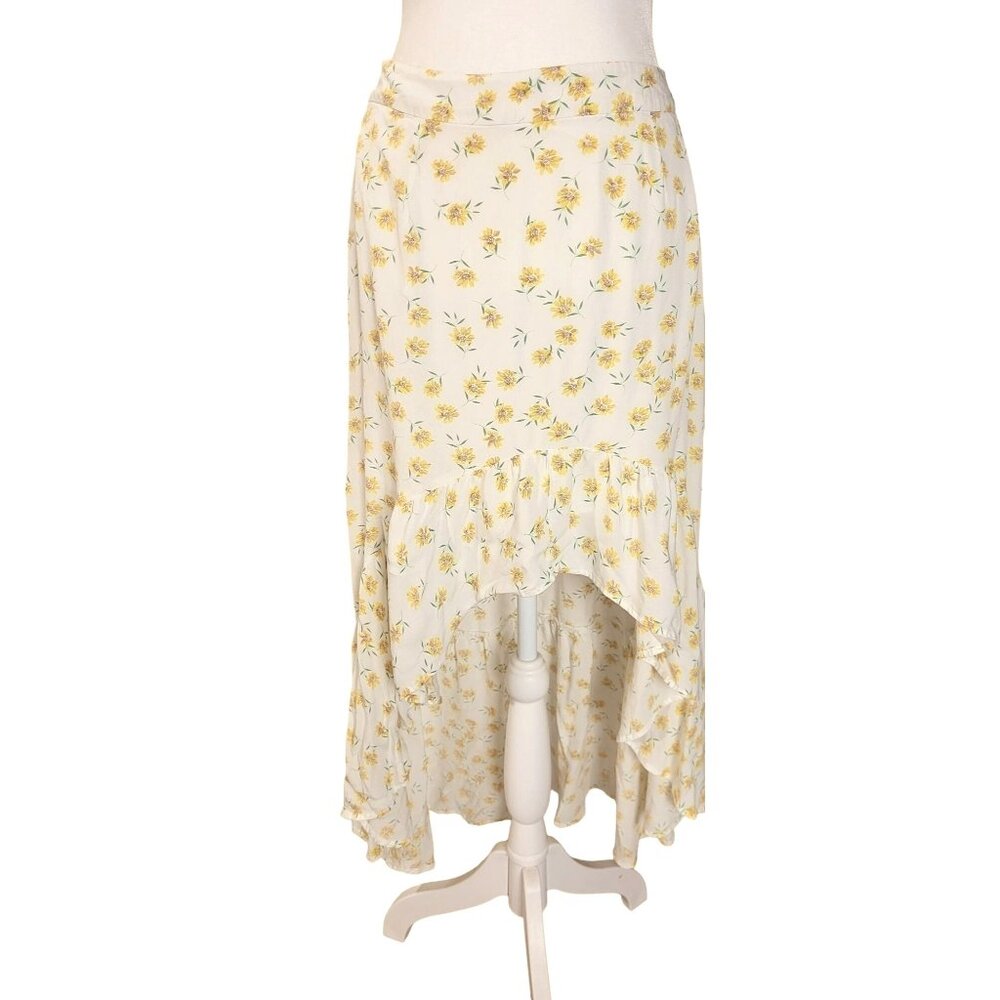 Lost and Wander Amelia High Low Ruffle Floral Skirt Size Small